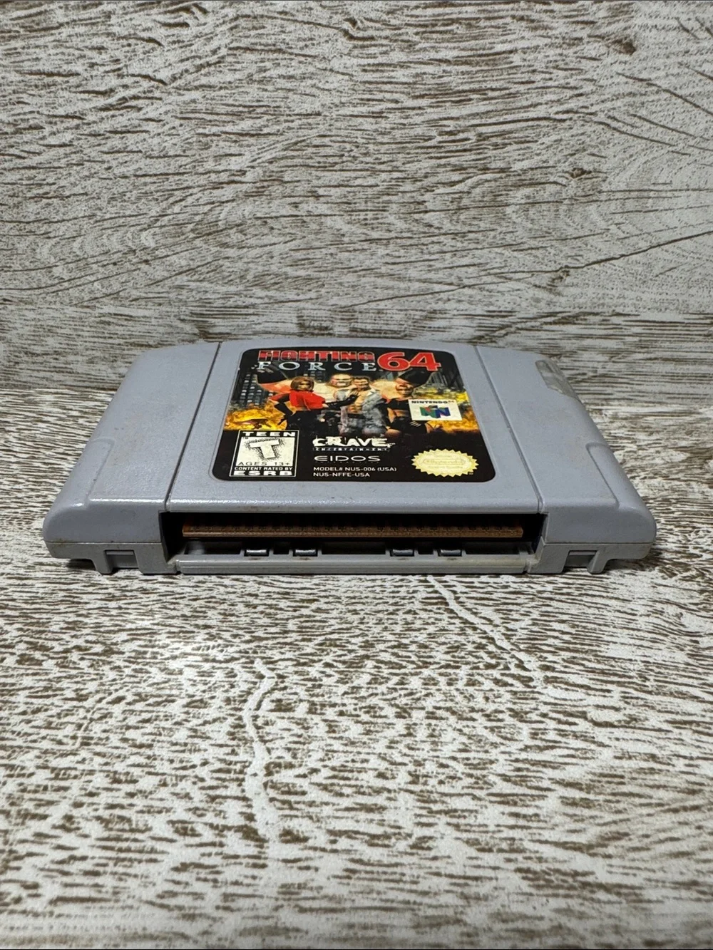 Nintendo Fighting Force 64 Gray N64 Cartridge with Colorful Label
